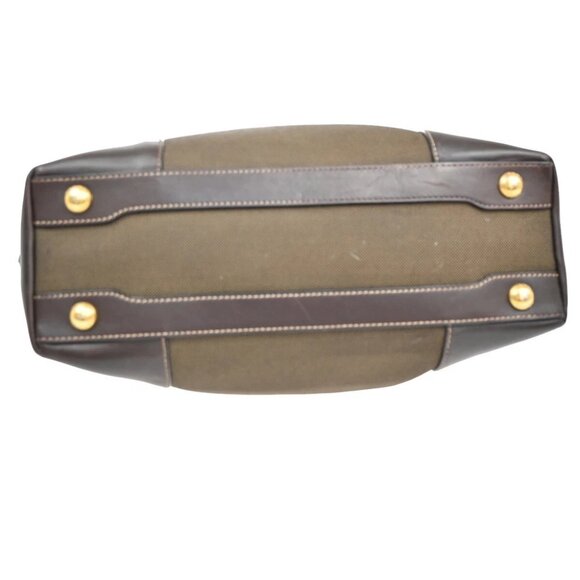 PRADA MILANO Logo 2Way Shoulder Hand Bag Jacquard Leather Brown GHW - Picture 6 of 15